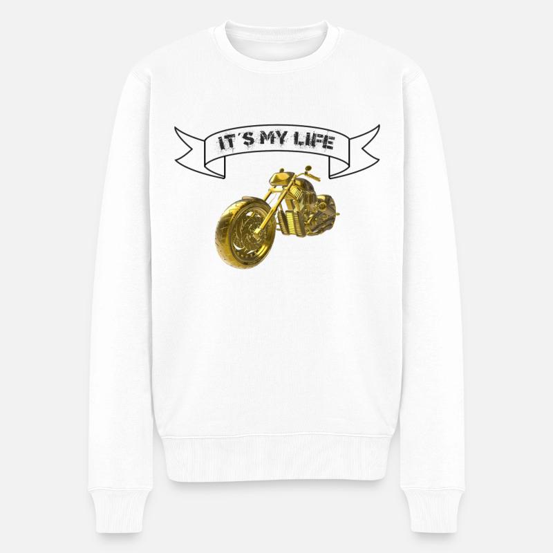 C’est ma vie en noir - Pull Premium bio Homme - blanc
