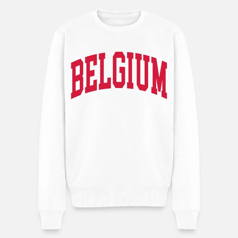 Belgium - Männer Premium Bio Pullover - Weiß