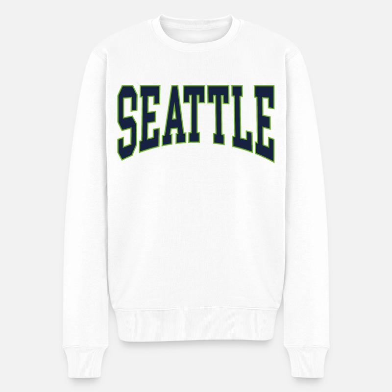 Seattle - Männer Premium Bio Pullover - Weiß