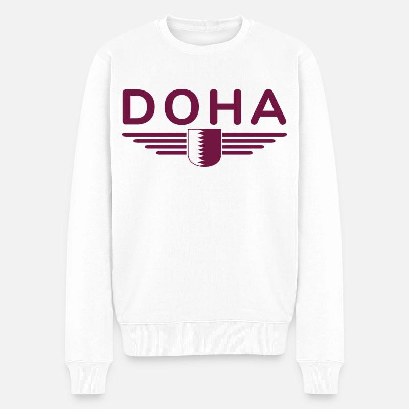 Doha Design – Élégant et unique - Pull Premium bio Homme - blanc