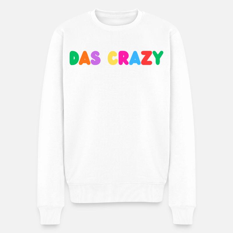 Das Crazy - Männer Premium Bio Pullover - Weiß