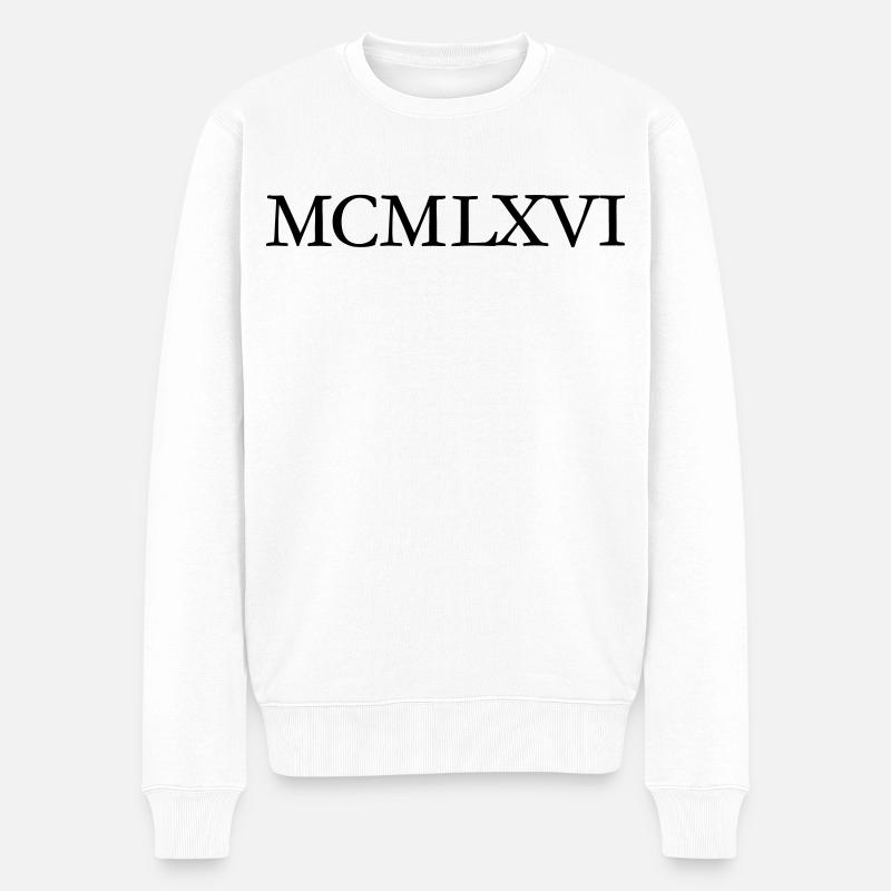 MCMLXVI 1966 Roman Anniversaire Année - Pull Premium bio Homme - blanc