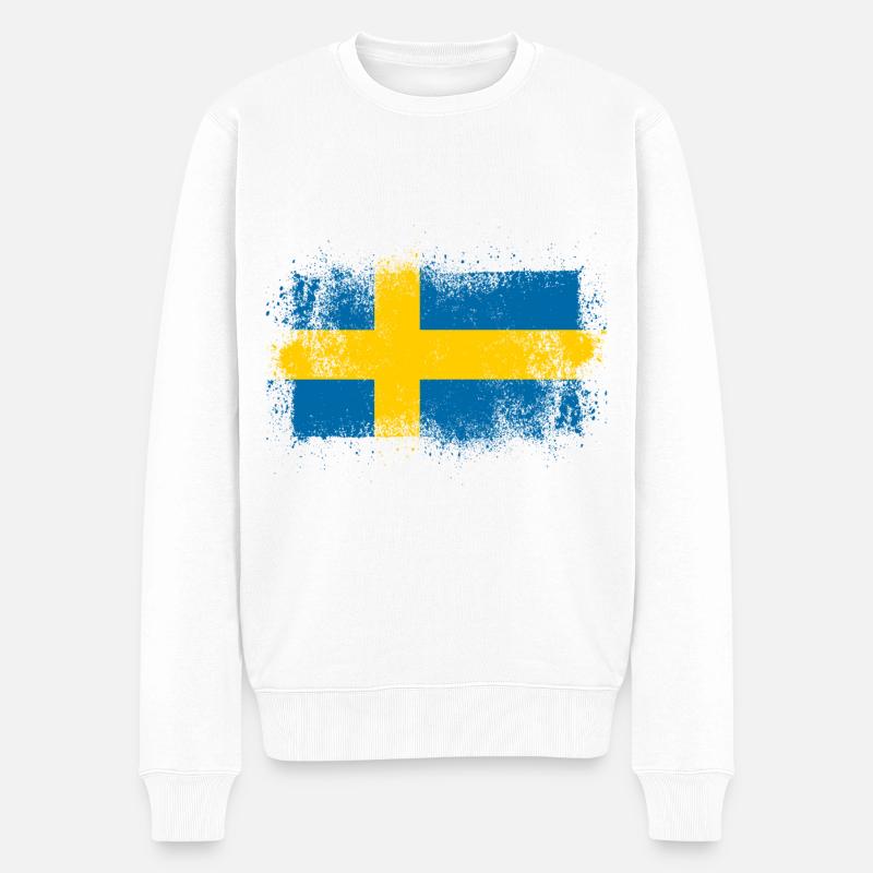 Schweden - Männer Premium Bio Pullover - Weiß