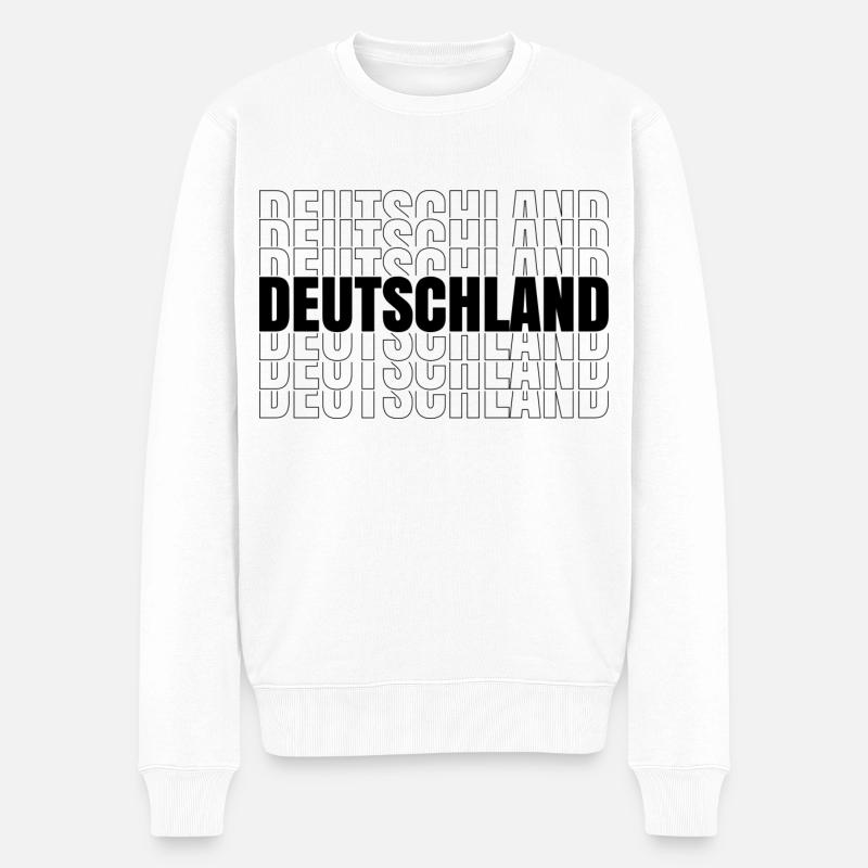 DEUTSCHLAND - GERMANY - DEUTSCHER - Männer Premium Bio Pullover - Weiß