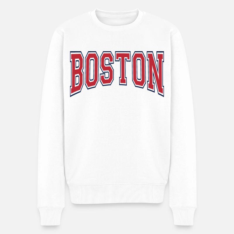 Boston - Männer Premium Bio Pullover - Weiß