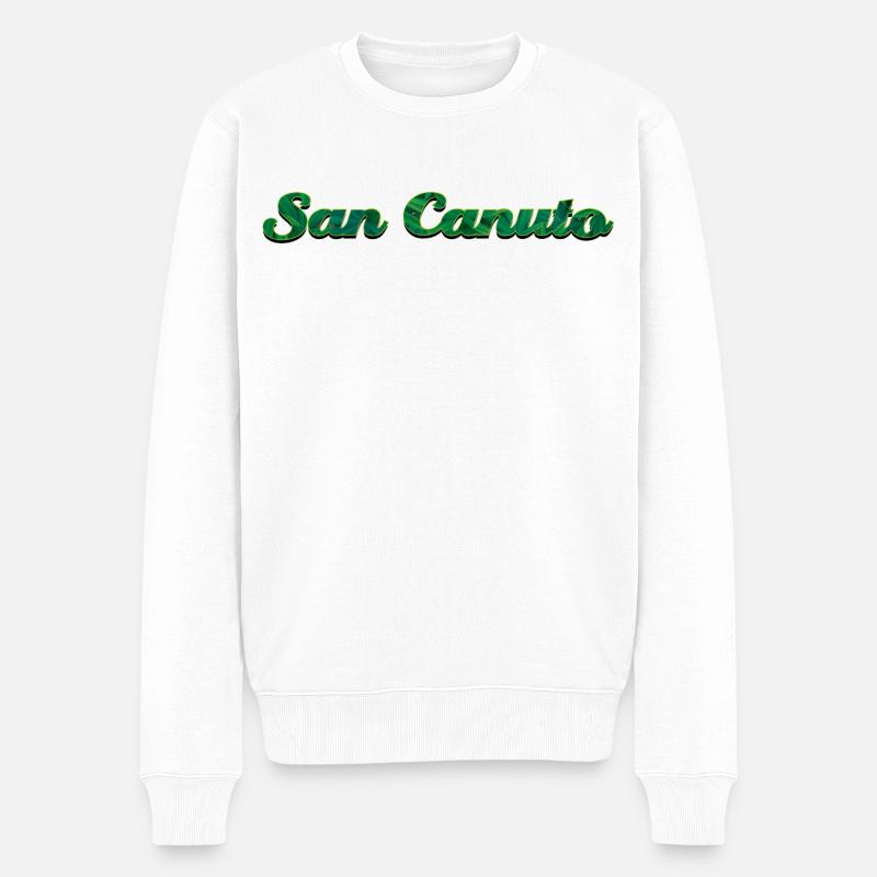 San Cantita Tropical Verde - Männer Premium Bio Pullover - Weiß