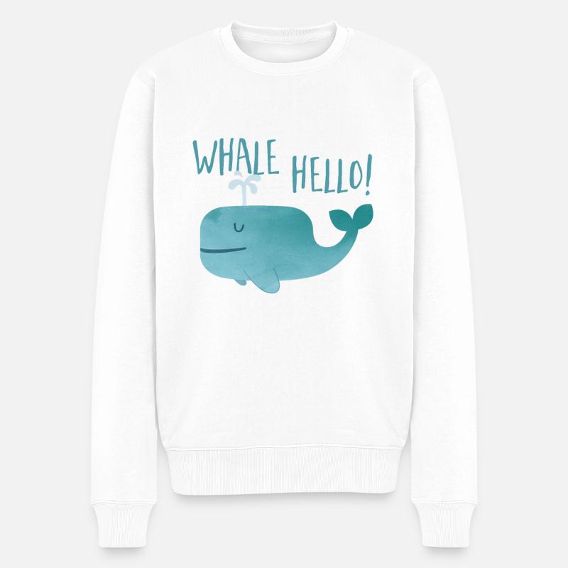 Baleine Bonjour - Baleine - Pull Premium bio Homme - blanc