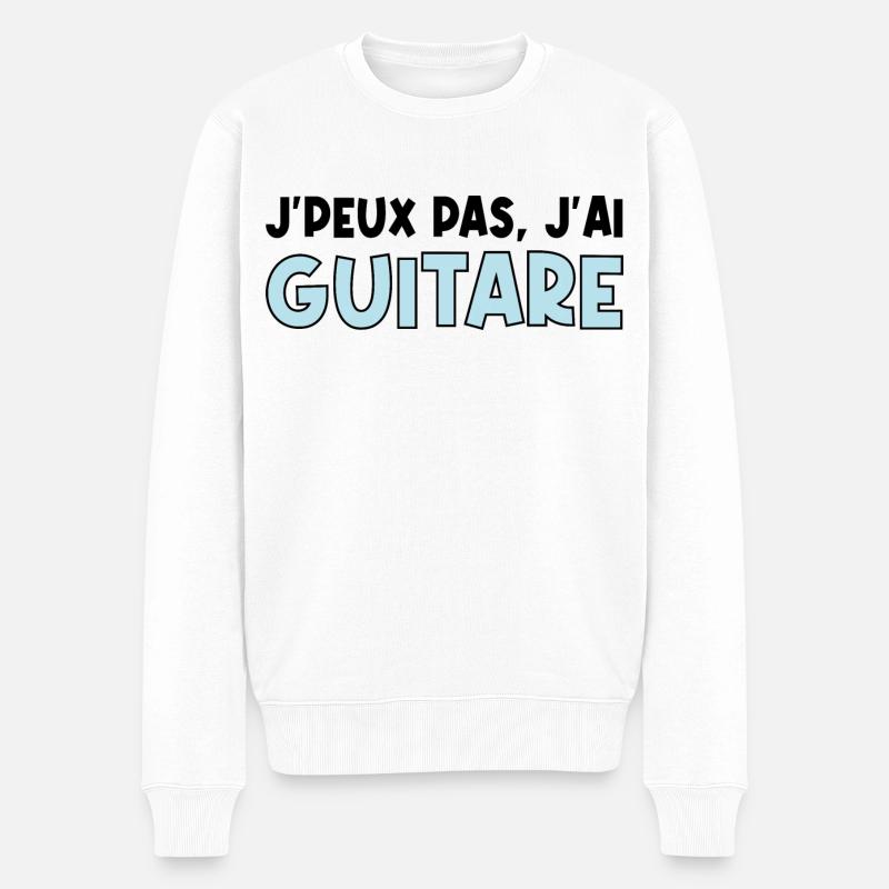 je peux pas j'ai guitare - Pull Premium bio Homme - blanc