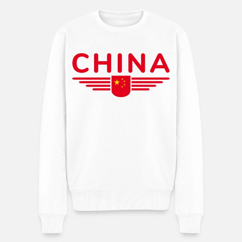 Ich liebe China, Design T-Shirt Outfit - Männer Premium Bio Pullover - Weiß
