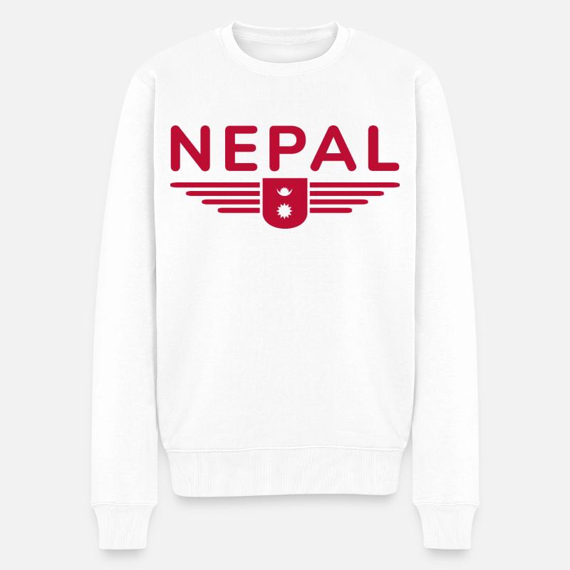 Design Népal – Aventure himalayenne - Pull Premium bio Homme - blanc