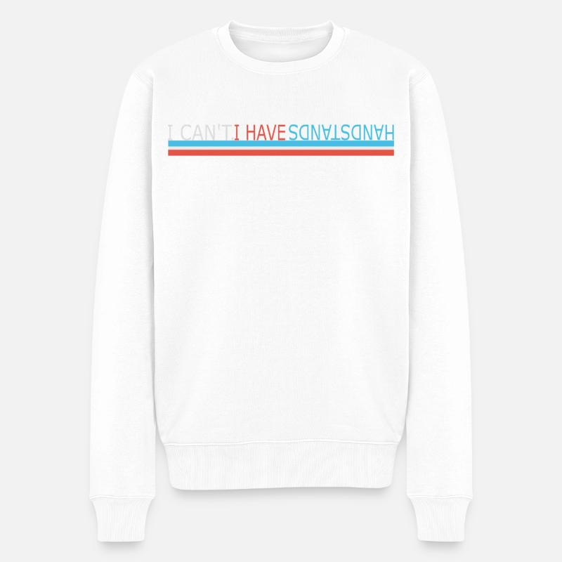 Ich habe Handstände - Männer Premium Bio Pullover - Weiß