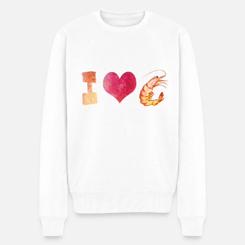 J'adore les crevettes - Pull Premium bio Homme - blanc