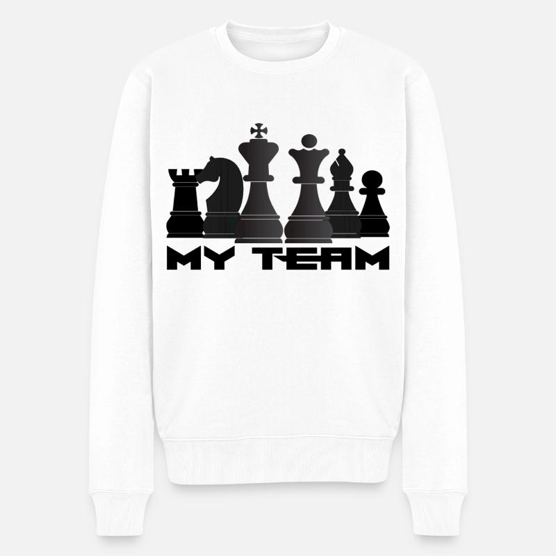 Schach - Männer Premium Bio Pullover - Weiß