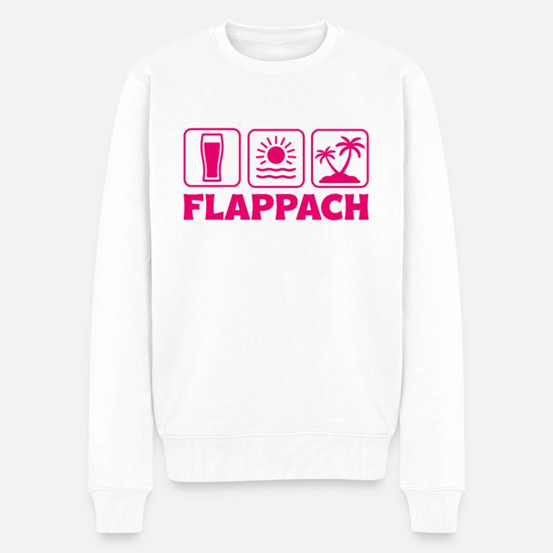Flappach Ravensburg Bier Sonne Palmen - Männer Premium Bio Pullover - Weiß