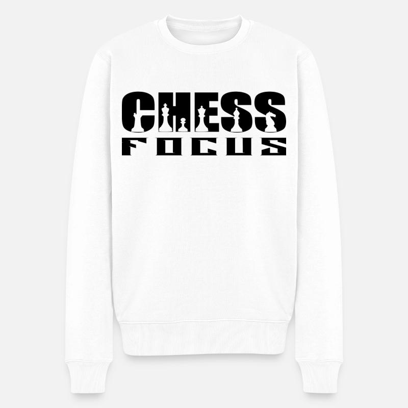 Chess Focus - Männer Premium Bio Pullover - Weiß
