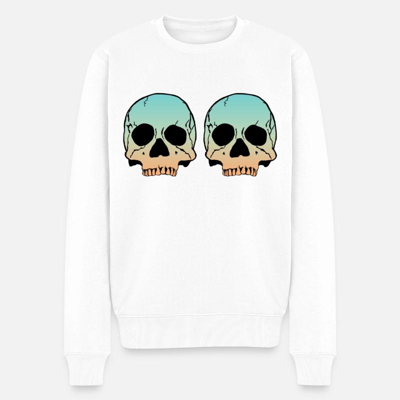2 Skulls - Männer Premium Bio Pullover - Weiß