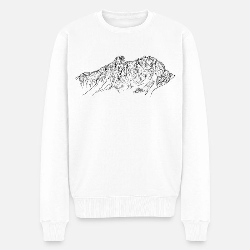 Bischofsmütze, Gosaukamm Salzkammergut Berge Alpen - Männer Premium Bio Pullover - Weiß