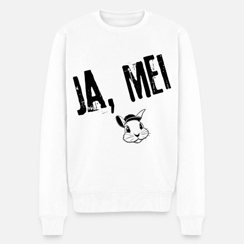 Ja, Mei Eleganz | Redewendung - Männer Premium Bio Pullover - Weiß