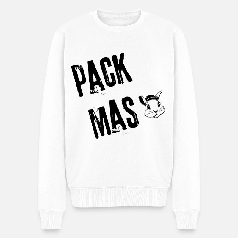 PackMas_Courage | Redewendung - Männer Premium Bio Pullover - Weiß