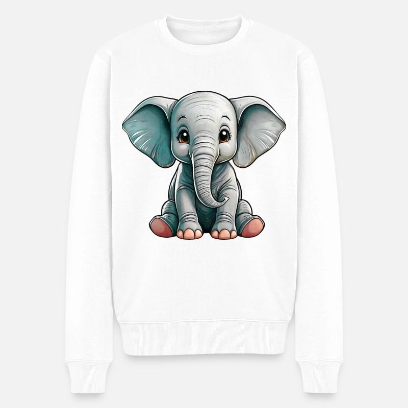 Petit Eléphant - Pull Premium bio Homme - blanc