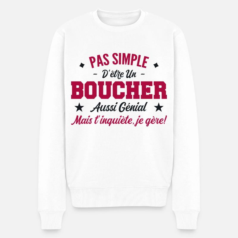 Tolles Metzgermann-Geschenk - Männer Premium Bio Pullover - Weiß