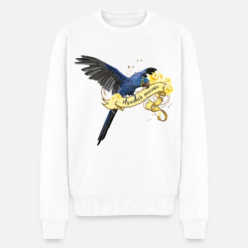 Hyazinthenaras - Männer Premium Bio Pullover - Weiß