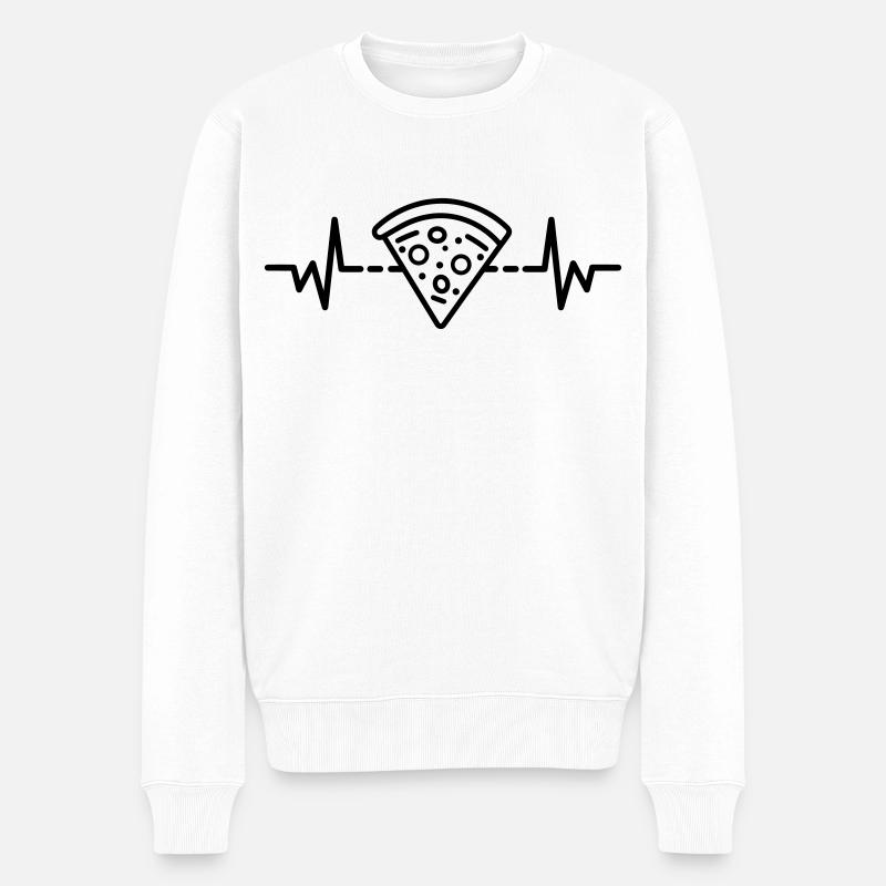 Pizza Heartbeat Pizza Herzschlag - Pull Premium bio Homme - blanc