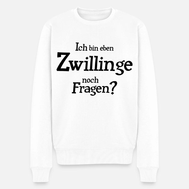 Sternzeichen Zwillinge - Männer Premium Bio Pullover - Weiß