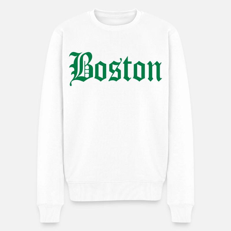 Boston - Männer Premium Bio Pullover - Weiß