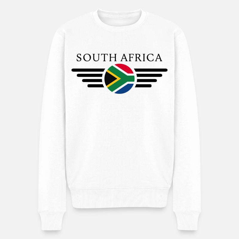 Südafrika - Männer Premium Bio Pullover - Weiß