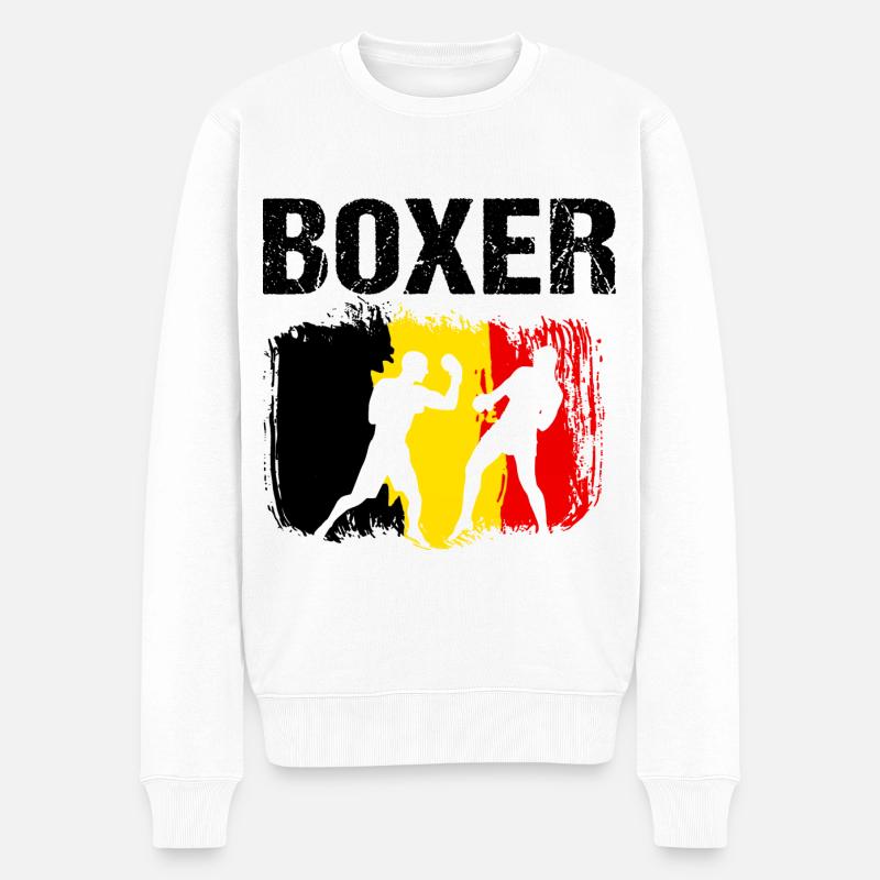 Boxen Belgien Boxer - Männer Premium Bio Pullover - Weiß