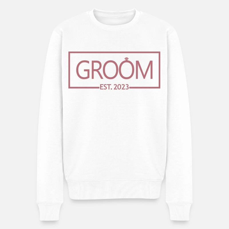 2023 - Ehemann wird Hochzeitsfeier Geschenk - Männer Premium Bio Pullover - Weiß