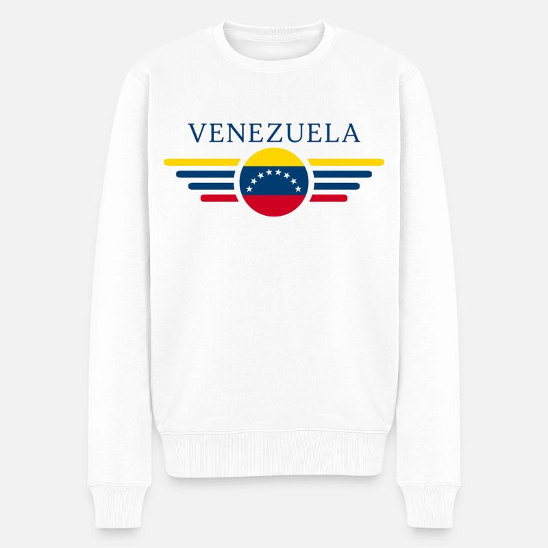 Venezuela Stil Design T-Shirt - Männer Premium Bio Pullover - Weiß