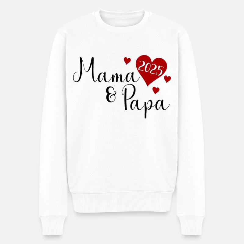 Mama und Papa 2025 - Männer Premium Bio Pullover - Weiß