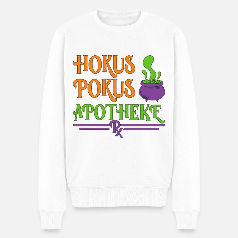 Apotheke Halloween - Männer Premium Bio Pullover - Weiß
