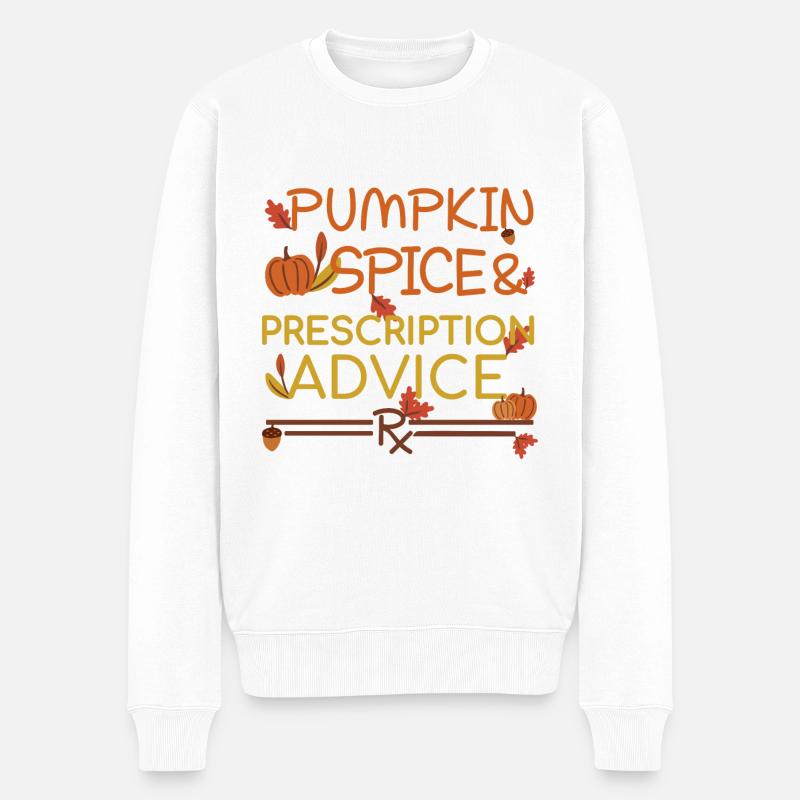 Apotheke Thanksgiving Pumpkin Spice - Männer Premium Bio Pullover - Weiß