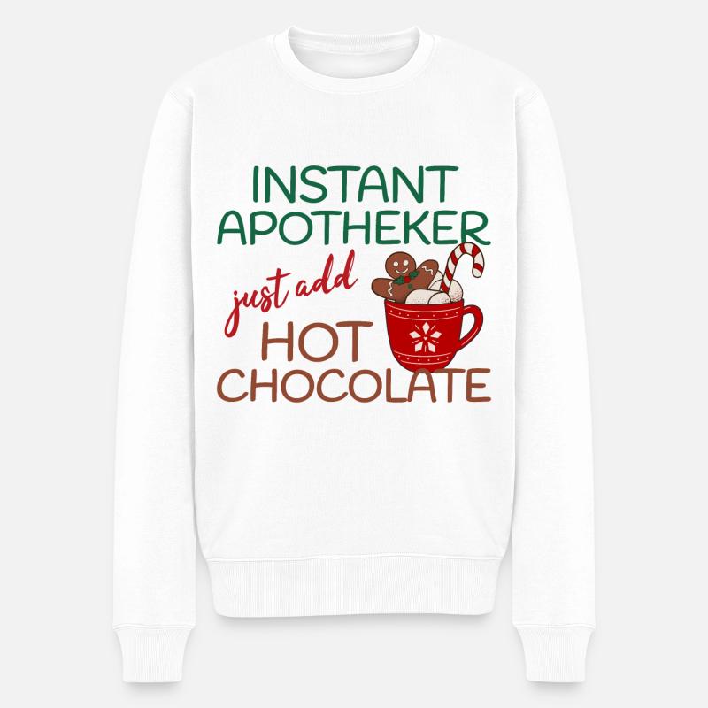 Pharmacien Instantané Chocolat Chaud Noël - Pull Premium bio Homme - blanc