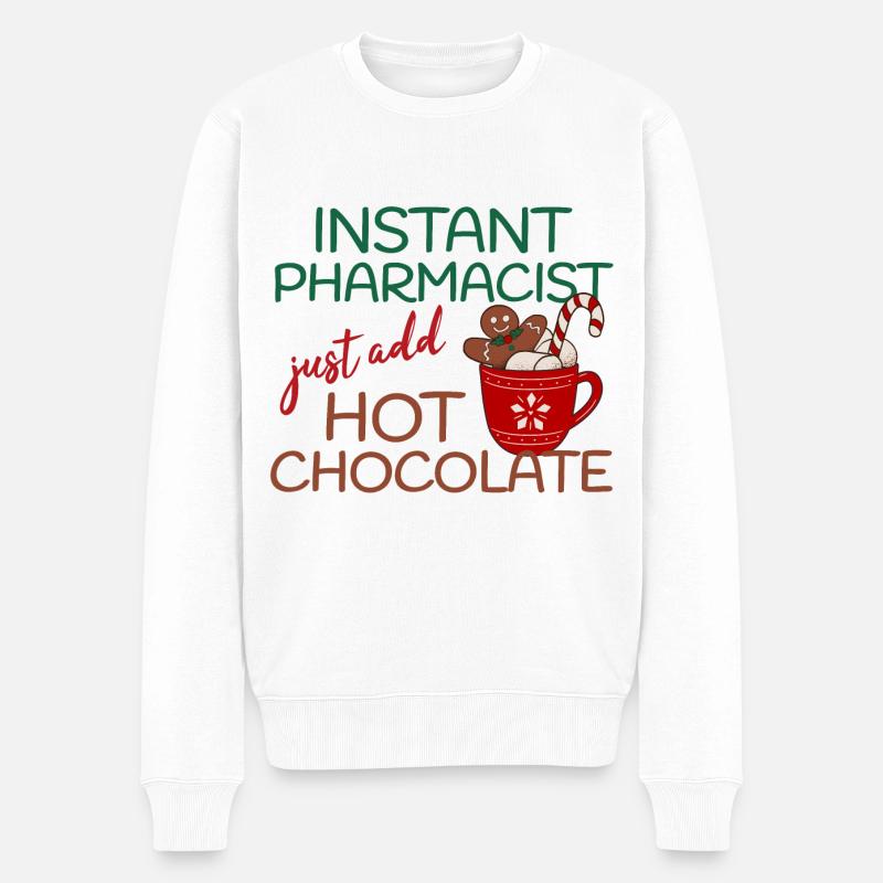 Instant Pharmacist Hot Chocolate Weihnachten - Männer Premium Bio Pullover - Weiß