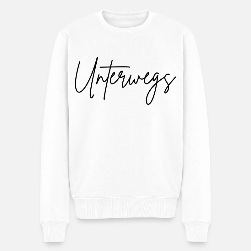 Unterwegs - Männer Premium Bio Pullover - Weiß