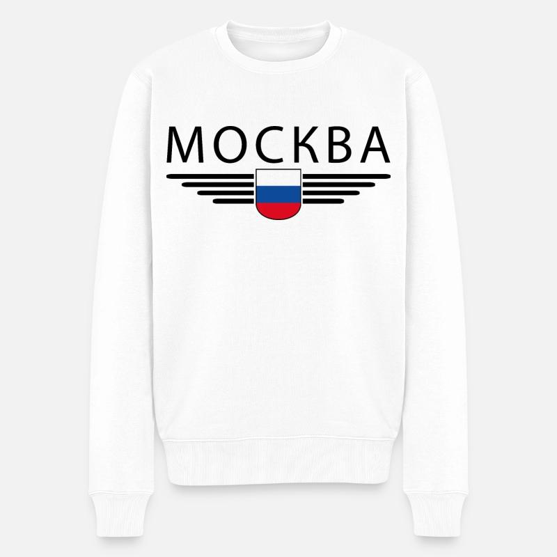 T-Shirt Moscou – Métropole de l’Elégance - Pull Premium bio Homme - blanc