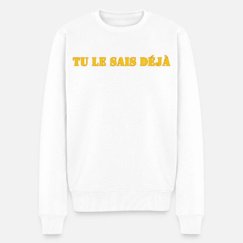 TU LE SAIS DÉJÀ - Pull Premium bio Homme - blanc