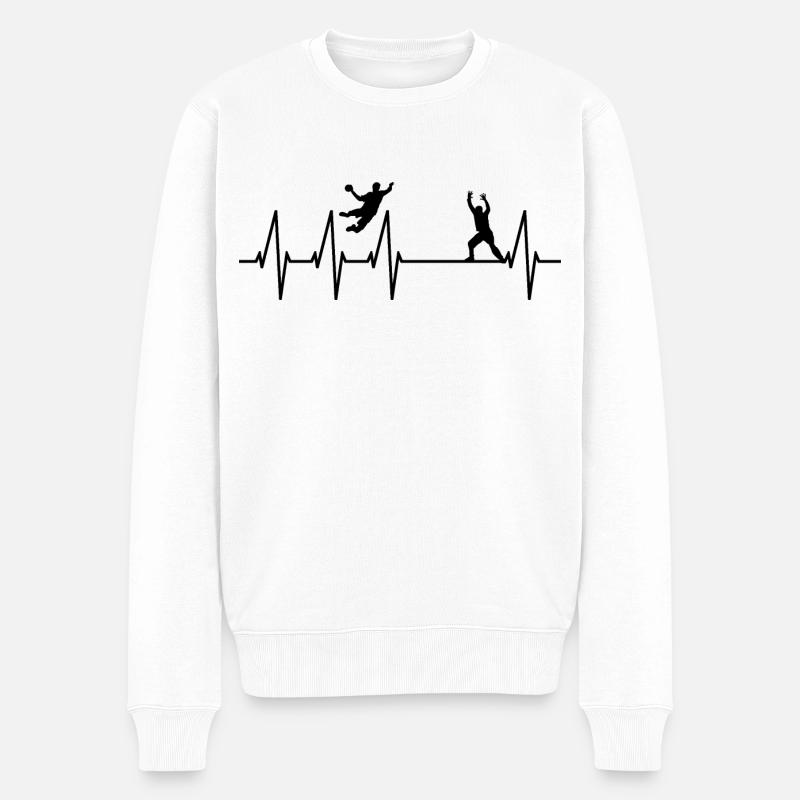 Handball - Männer Premium Bio Pullover - Weiß