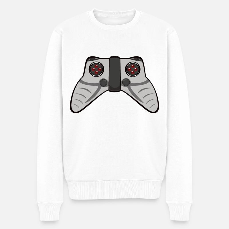 Gaming Controller - Männer Premium Bio Pullover - Weiß