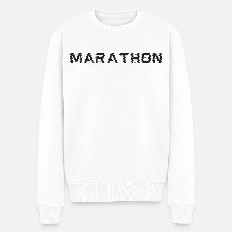 Marathon - Männer Premium Bio Pullover - Weiß