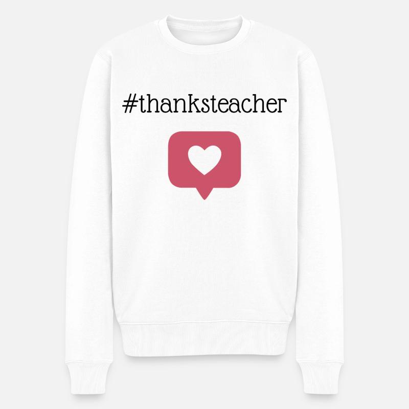 Danke Lehrer - Männer Premium Bio Pullover - Weiß