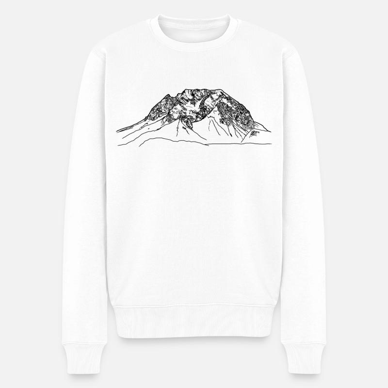 Grimming, Ennstal, Berg, Alpen, Bergsteiger Gipfel - Männer Premium Bio Pullover - Weiß