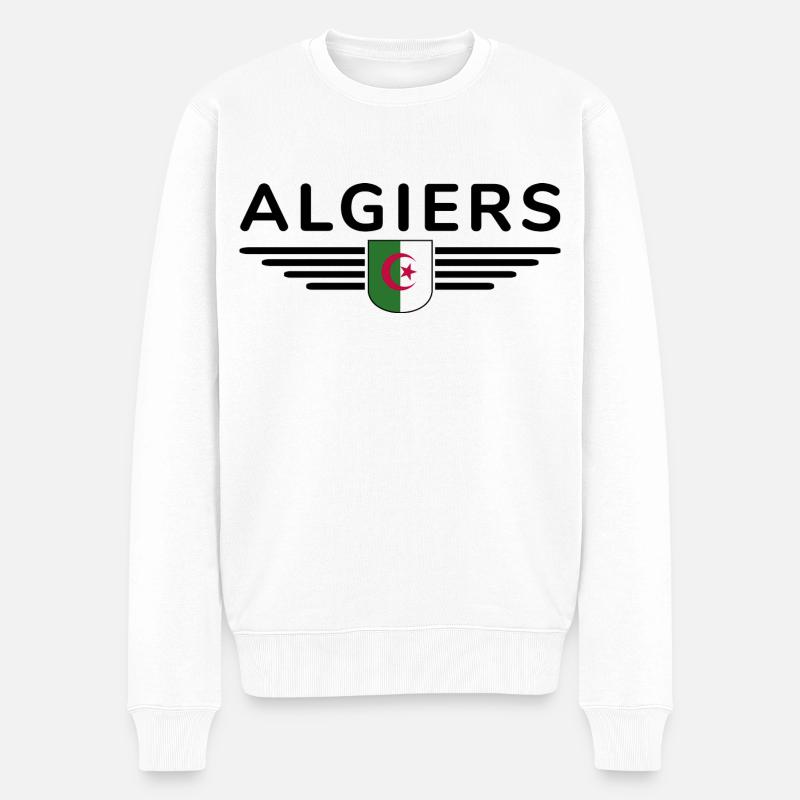 Alger Design – Capitale de l’Algérie - Pull Premium bio Homme - blanc
