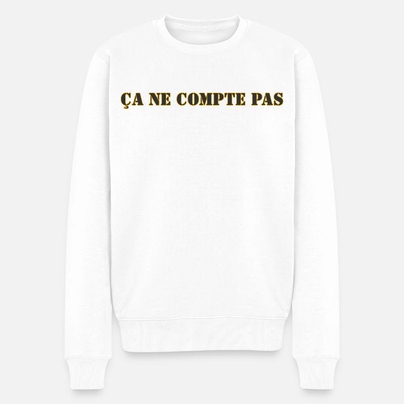 ÇA NE COMPTE PAS - Pull Premium bio Homme - blanc