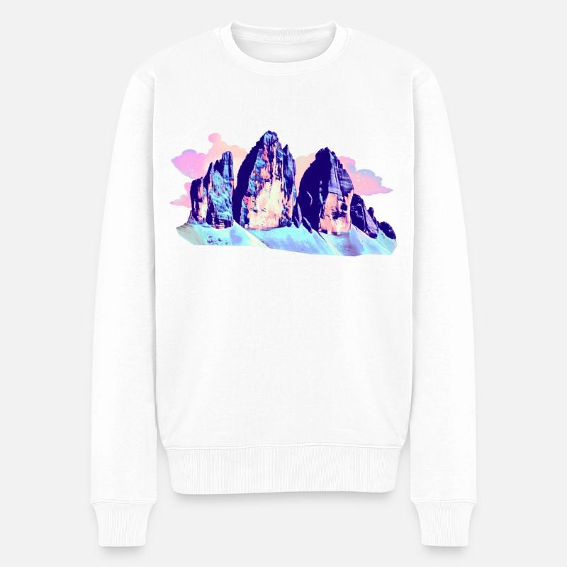 Drei Zinnen Tre Cime di Lavaredo Dolomiten Wandern - Männer Premium Bio Pullover - Weiß