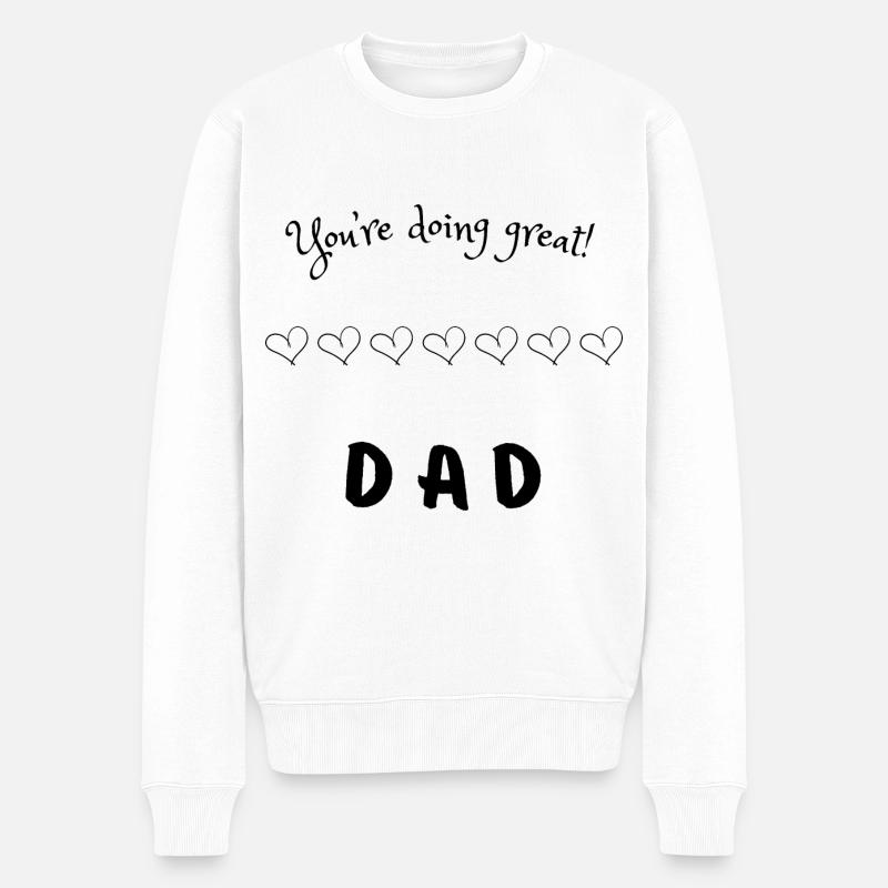 Herzliche Botschaft für Papa - Männer Premium Bio Pullover - Weiß